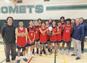 The boys basketball team poses after their game with American High School on Dec. 7.
